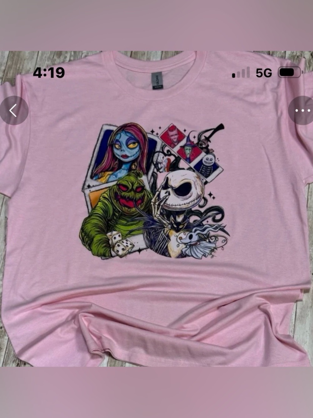 Pink Nightmare Before Christmas Graphic Shirt Large